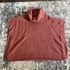 Burnt Orange Turtle Neck Knit Vest